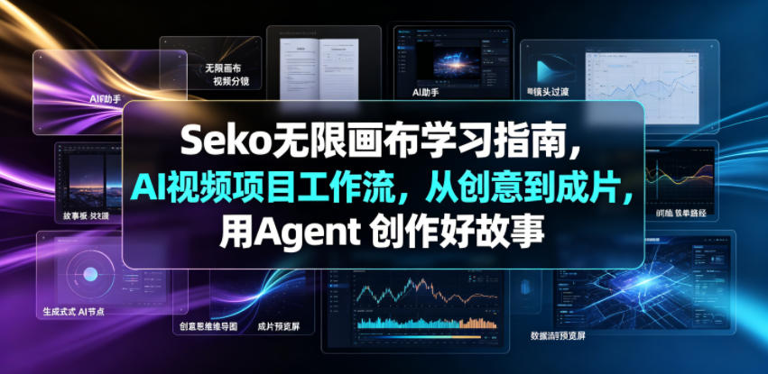 Seko无限画布学习指南，AI视频项目工作流，从创意到成片，用Agent 创作好故事-985网创