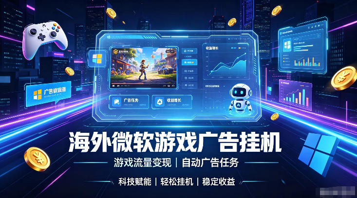 海外游戏广告自动挂G，轻资产海外副业风口，单设备稳定产出500+【揭秘】-985网创