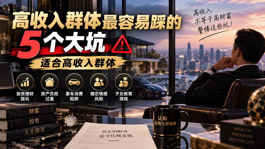 付费文章：高收入群体最容易踩的5个大坑，适合高收入群体-985网创