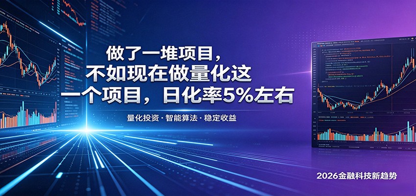 做了一堆项目，不如现在做量化这一个项目，模式简单，收益可控-985网创