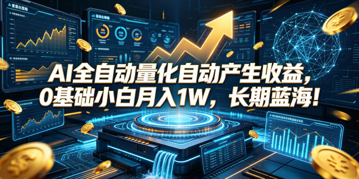 AI全自动量化自动产生收益，0基础小白月入1W，长期蓝海！【揭秘】-985网创