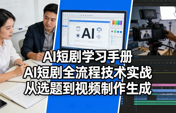 AI短剧学习手册，AI短剧全流程技术实战，从选题到视频制作生成-985网创