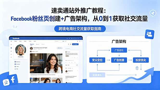 （18888期）速卖通站外推广教程：Facebook粉丝页创建+广告架构，从0到1获取社交流量-985网创