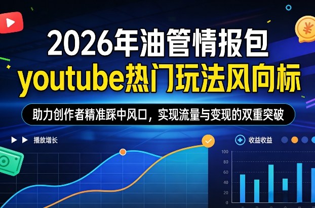 2026年油管情报包，youtube热门玩法风向标，助力创作者精准踩中风口，实现流量与变现的双重突破(更新)-985网创