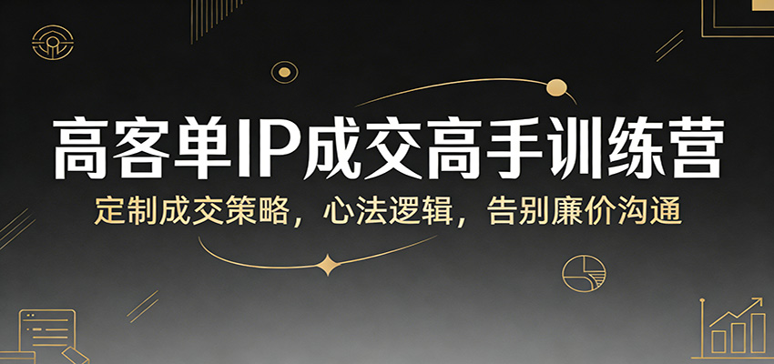 高客单IP成交高手训练营：定制成交策略，心法逻辑，告别廉价沟通-985网创