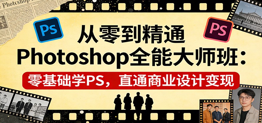 从零到精通Photoshop全能大师班：零基础学PS，直通商业设计变现-985网创