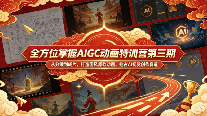 全方位掌握AIGC动画特训营第三期，从分镜到成片，打造国风爆款动画，抢占AI视觉创作赛道红利-985网创