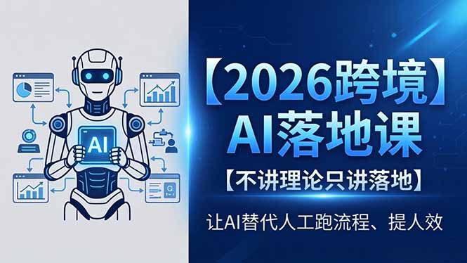 2026跨境AI落地课，不讲理论只讲落地，让AI替代人工跑流程、提人效-985网创
