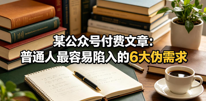 某公众号付费文章：普通人最容易陷入的6大伪需求-985网创