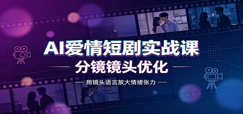 AI爱情短剧实战课：故事剧本创作，分镜镜头优化，智能体提示词-985网创