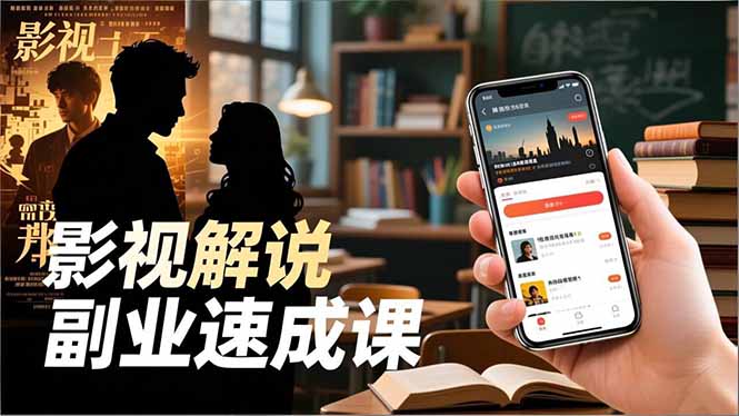 Tk影视解说副业速成课，软件安装、全流程实操、爆款预设，新手两周变现-985网创