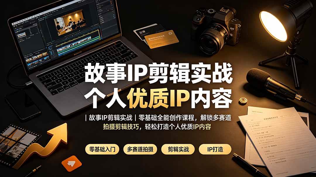（19550期）故事IP剪辑实战｜零基础全能创作课程，解锁多赛道拍摄剪辑技巧，轻松打造个人优质IP内容-985网创