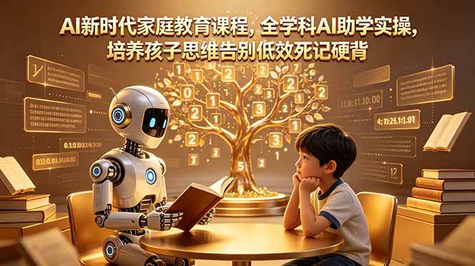 （18745期）AI新时代家庭教育课程，全学科AI助学实操，培养孩子思维告别低效死记硬背-985网创