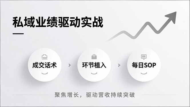 私域业绩驱动实战，成交话术、环节植入、每日SOP，聚焦增长，驱动营收持续突破-985网创
