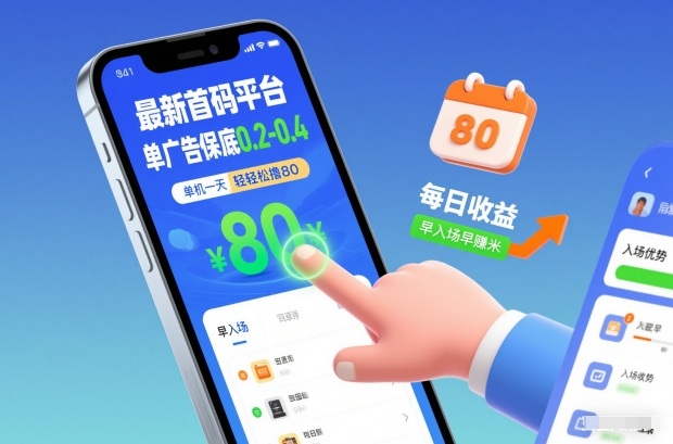 最新首码平台，单广告保底0.2-0.4，单机一天轻松撸80，早入场早賺米【揭秘】-985网创