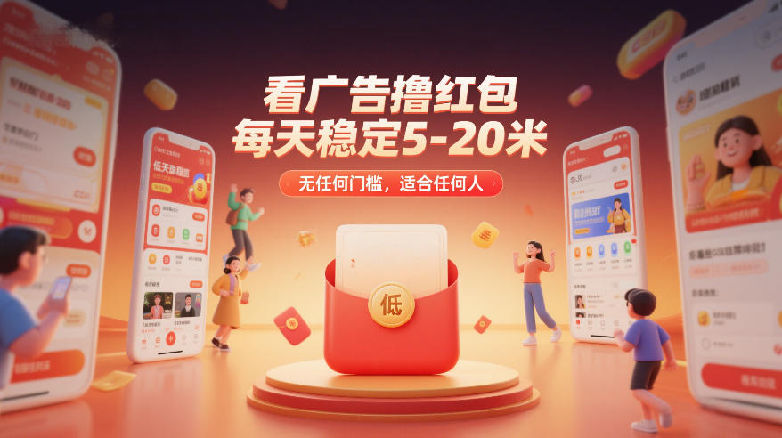 看广告撸红包，每天稳定5-20米，无任何门槛，适合任何人-985网创