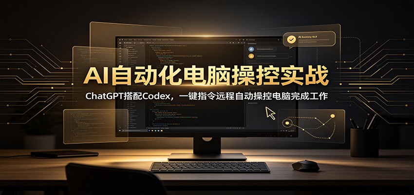 AI自动化电脑操控实战：ChatGPT搭配Codex，一键指令远程自动操控电脑完成工作-985网创