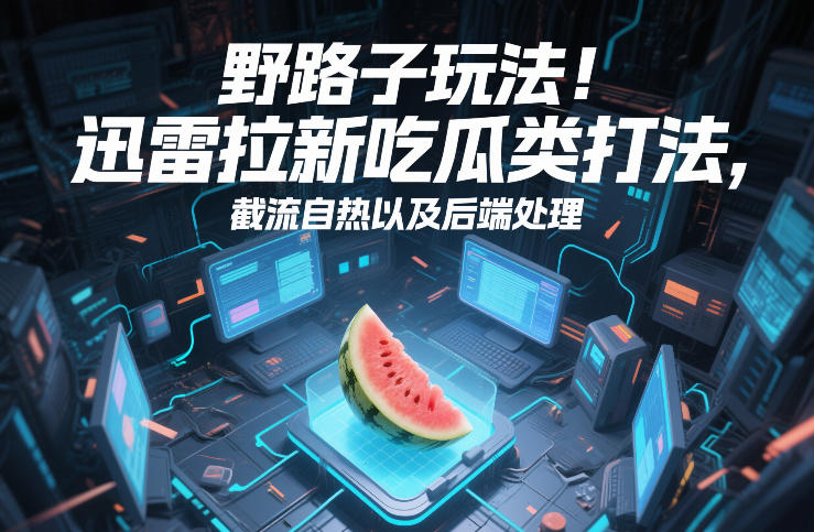 野路子玩法！迅雷拉新吃瓜类打法，截流自热以及后端处理-985网创