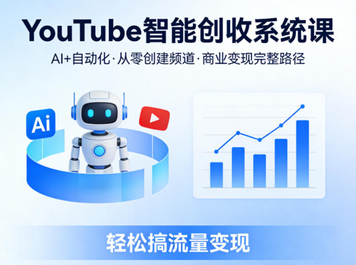 YouTube智能创收系统课，AI+自动化，从零创建YouTube频道并实现商业变现的完整路径，轻松搞流量变现-985网创