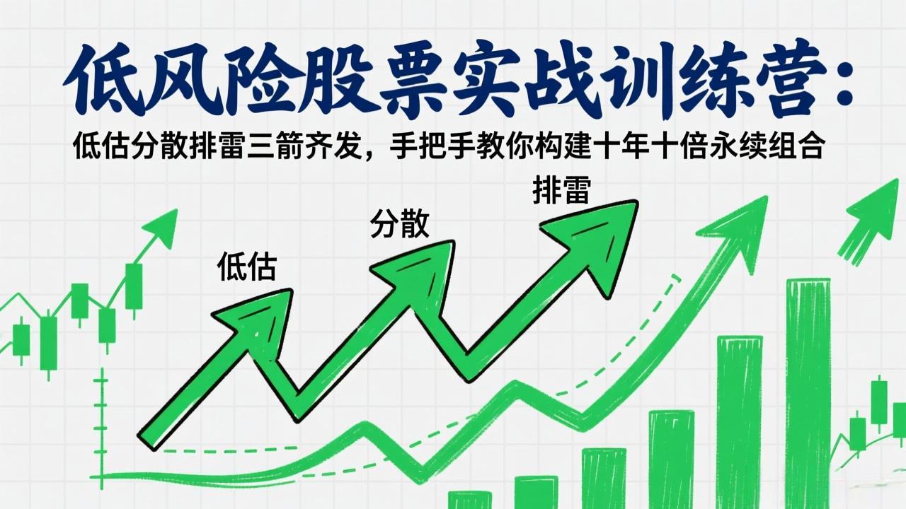 低风险股票实战训练营：低估分散排雷三箭齐发，手把手教你构建十年十倍永续组合-985网创