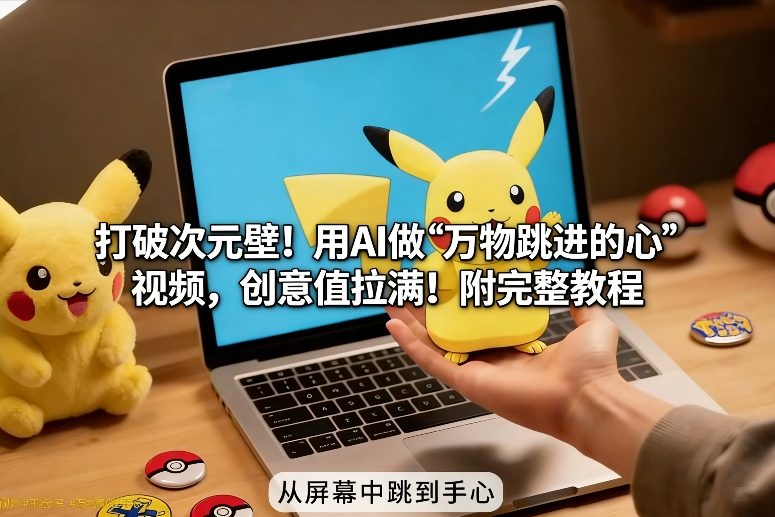 打破次元壁！用AI做【万物跳进手心】视频，创意值拉满！附完整教程-985网创