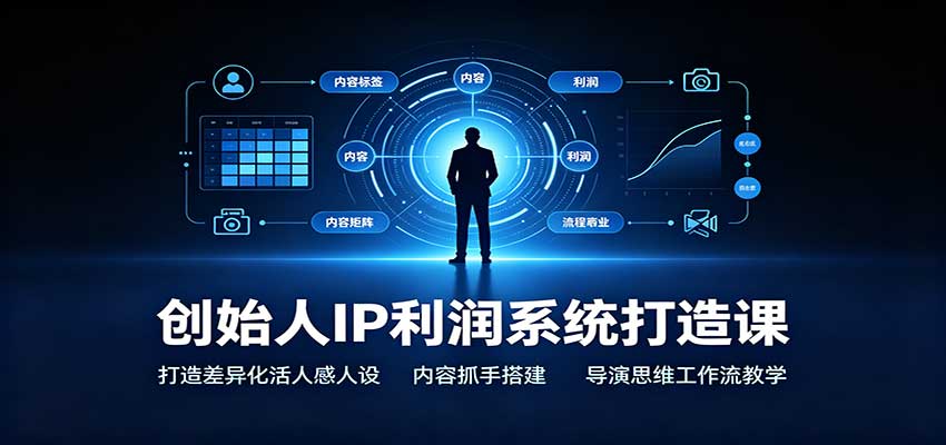 创始人IP利润系统打造课：打造差异化活人感人设，内容抓手搭建，导演思维工作流教学-985网创