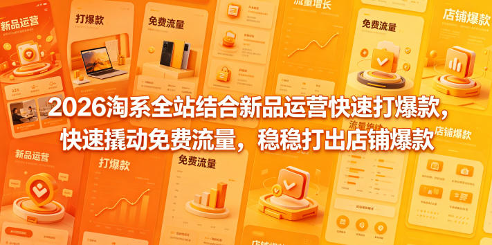 2026淘系全站结合新品运营快速打爆款，快速撬动免费流量，稳稳打出店铺爆款(更新5月12日)-985网创