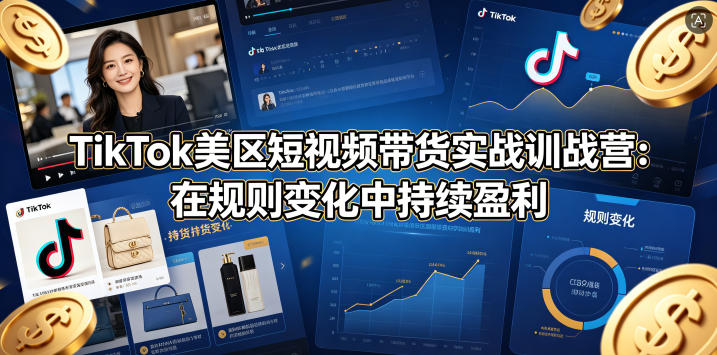 TikTok美区短视频带货实战训战营：在规则变化中持续盈利-985网创