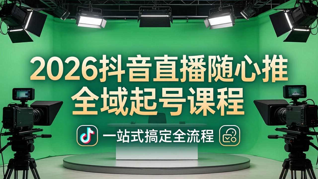 2026抖音直播随心推全域起号课程：一站式搞定直播起号、稳号、放量全流程(更新4月-985网创