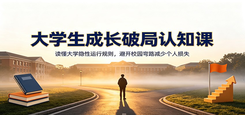 大学生成长破局认知课：读懂大学隐性运行规则，避开校园弯路减少个人损失-985网创