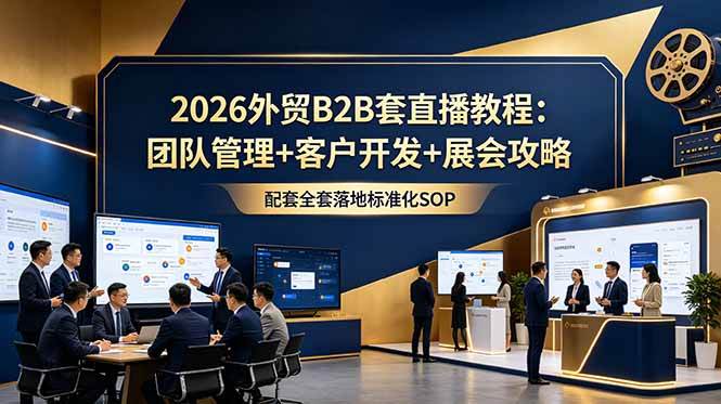 （18994期）2026外贸B2B套直播教程：团队管理+客户开发+展会攻略，配套全套落地标准化SOP-985网创