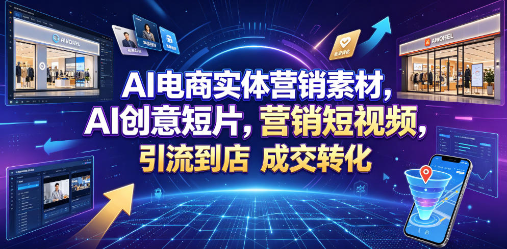 AI电商实体营销素材，AI创意短片，高效打造营销短视频，轻松引流到店，稳定提升门店客流与成交转化-985网创