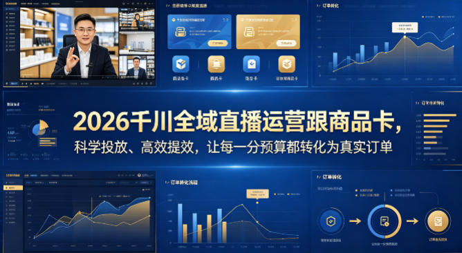 2026千川全域直播运营跟商品卡，科学投放、高效提效，让每一分预算都转化为真实订单-985网创