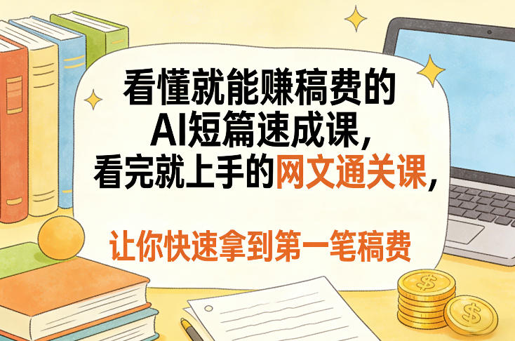 看懂就能賺稿费的AI短篇速成课，看完就上手的网文通关课，让你快速拿到第一笔稿费（更新8月）-985网创
