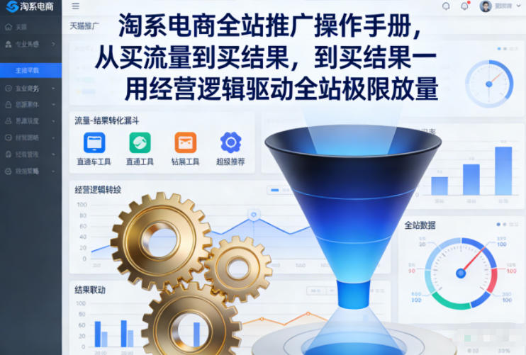 淘系电商全站推广操作手册，从买流量到买结果一用经营逻辑驱动全站极限放量-985网创