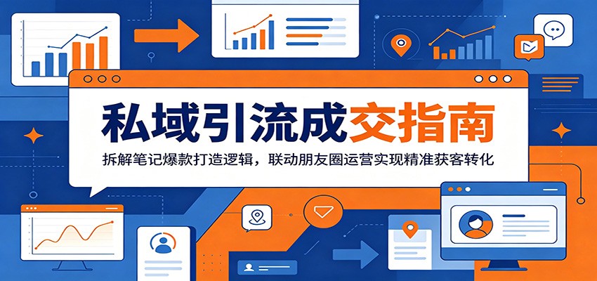 私域引流成交指南：拆解笔记爆款打造逻辑，联动朋友圈运营实现精准获客转化-985网创
