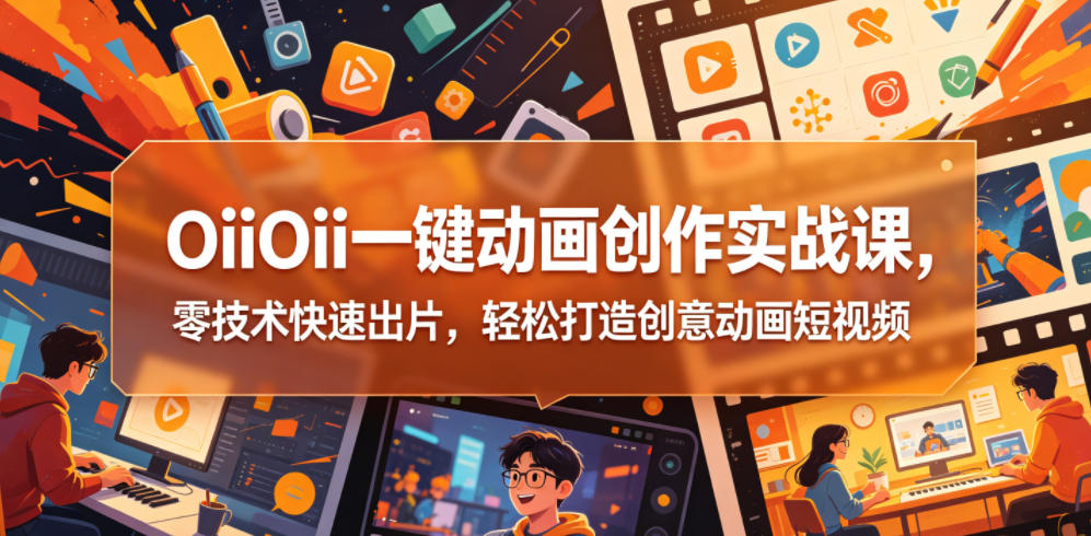 OiiOii一键动画创作实战课，零技术快速出片，轻松打造创意动画短视频-985网创