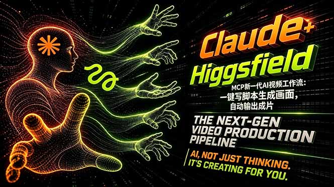 Claude+Higgsfield MCP新一代AI视频工作流：一键写脚本生成画面，自动输出成片-985网创