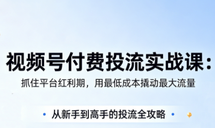 渔财老师·视频号付费投流实战课(更新5月)-985网创