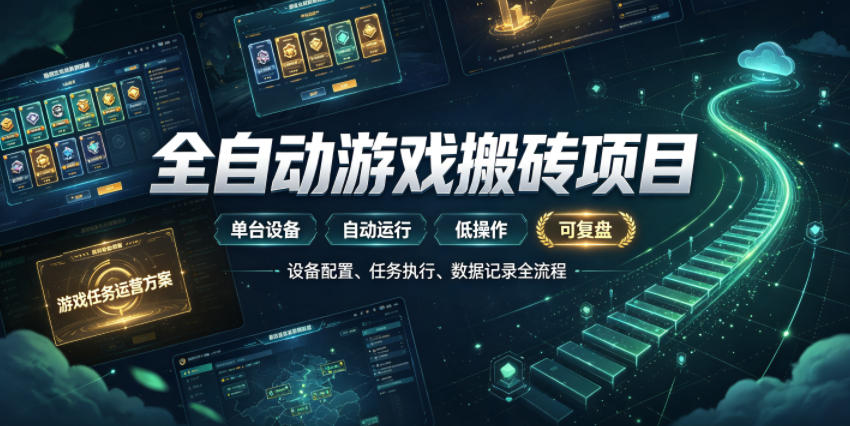 实现全自动游戏搬砖躺賺，每日稳定收益千元，近几年最稳，一台设备就能做！【揭秘】-985网创