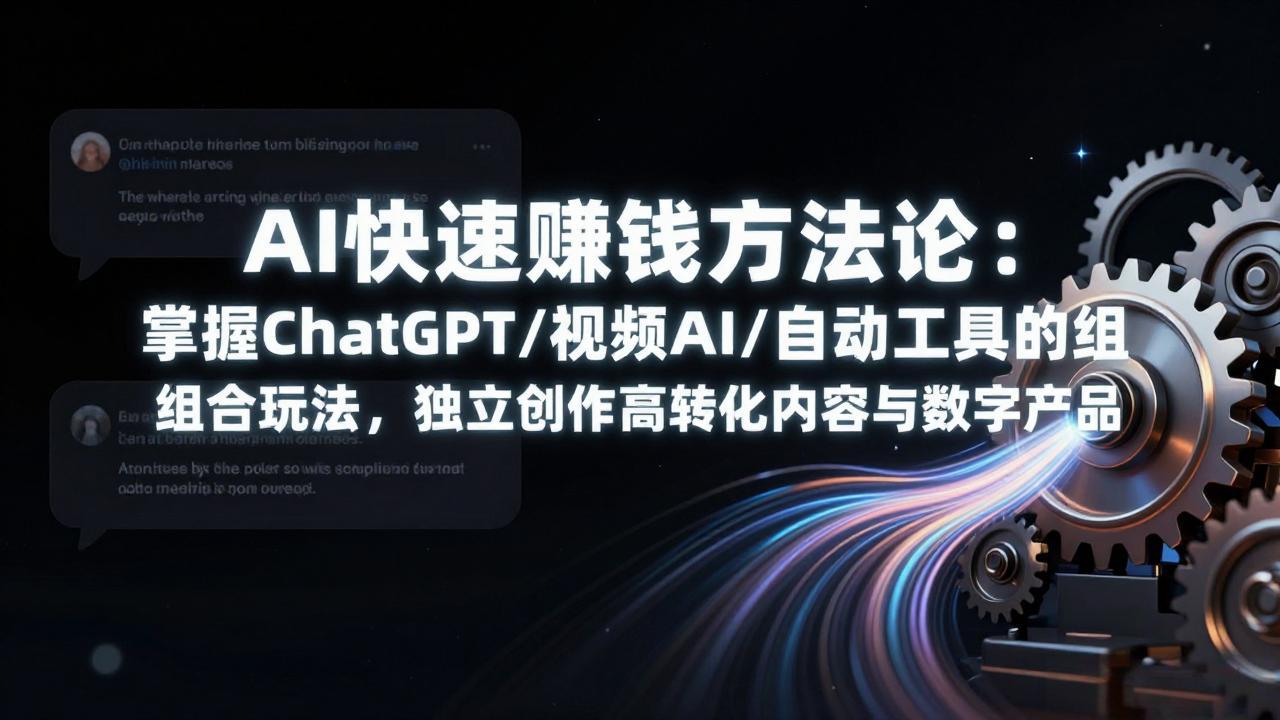 AI快速赚钱方法论：掌握ChatGPT/视频AI/自动化工具的组合玩法，独立创作高转化内容与数字产品-985网创