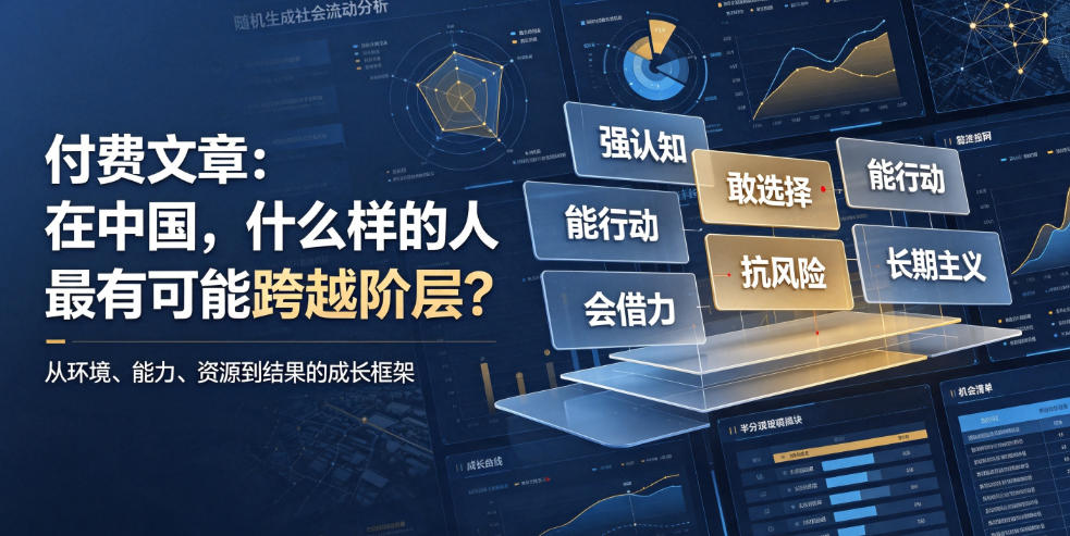付费文章：在中国，什么样的人最有可能跨越阶层？-985网创