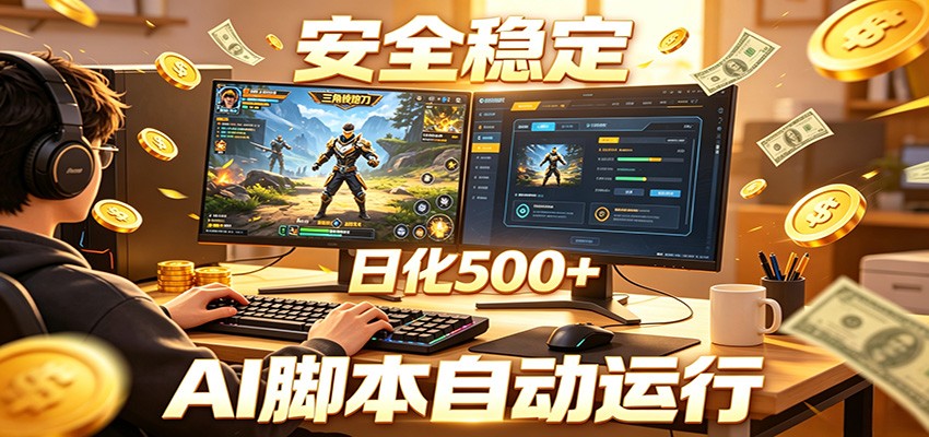 三角洲全自动挂机，AI脚本躺赚，日化500+-985网创