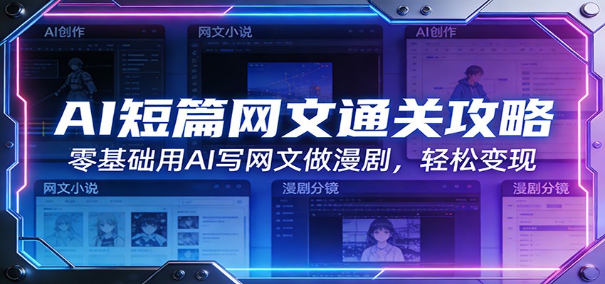 AI短篇网文通关攻略：零基础用AI写网文做漫剧，轻松变现-985网创