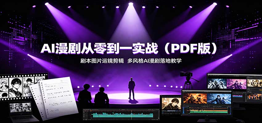 AI漫剧从零到一实战(PDF版)：剧本图片运镜剪辑，多风格AI漫剧落地教学-985网创