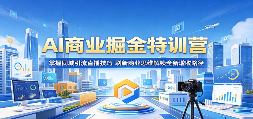 AI商业掘金特训营：掌握同城引流直播技巧，刷新商业思维解锁全新增收路径-985网创