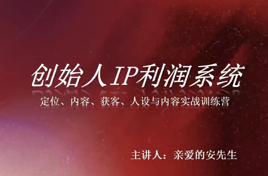 创始人IP利润系统8月训练营，定位、内容、获客、人设与内容实战训练营-985网创