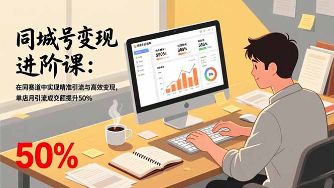 同城号变现进阶课：在同城赛道中实现精准引流与高效变现，单店月引流成交额提升50%-985网创