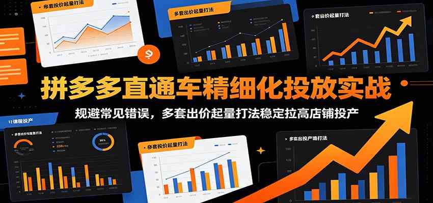 拼多多直通车精细化投放实战：规避常见错误，多套出价起量打法稳定拉高店铺投产-985网创