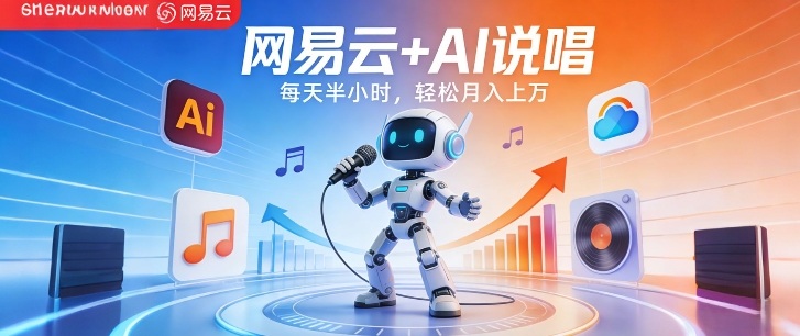 网易云+AI说唱，每天半小时，AI内容创作+流量变现，轻松月入1W-985网创